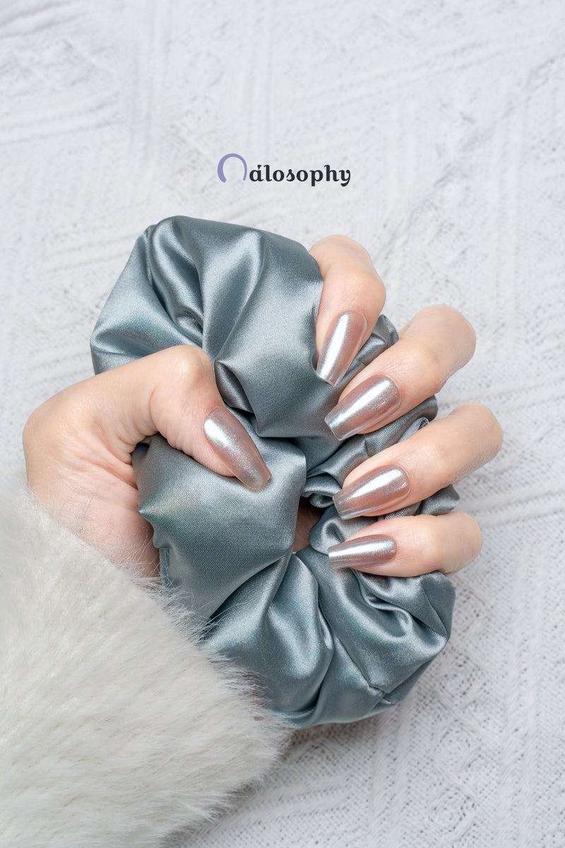 Nailosophy أظافر جل مصنوعة يدويًا قابلة للتثبيت بلمسة مخملية وردية | شكل كوفين - Image 5